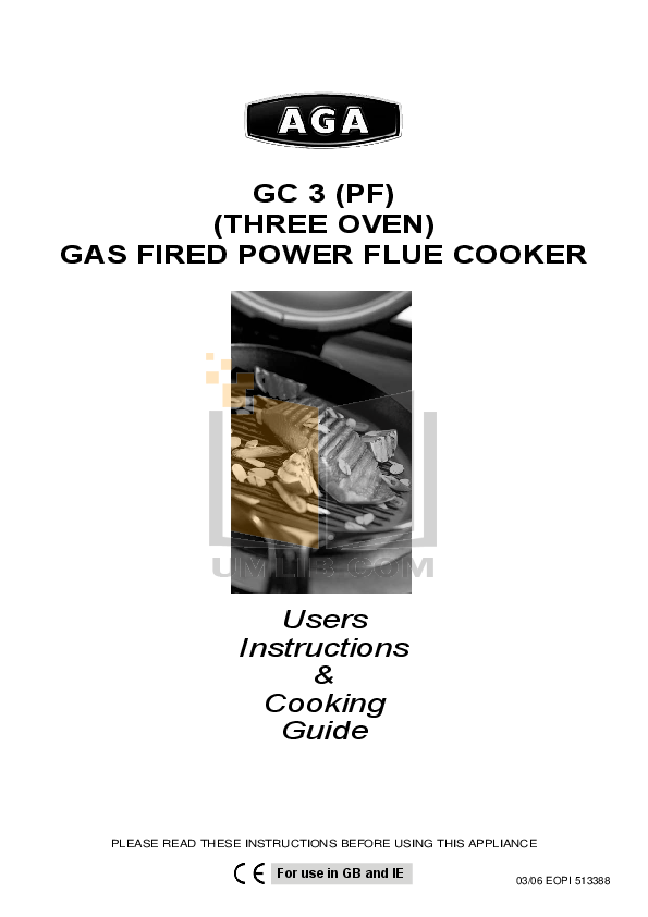 PDF manual for AGA Oven GC 3